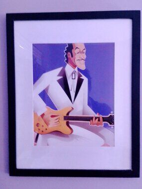 14"x12" caricature of Chuck Berry by Risko
